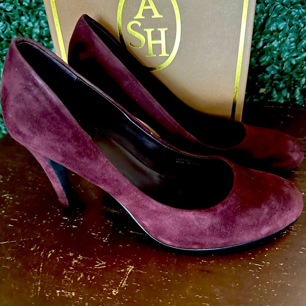 Suede leather Ash pumps in Rich Prune color sz 8.5